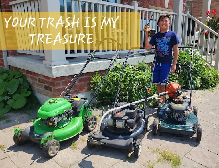 Curb-It Squared - lawn mowers collected for repair